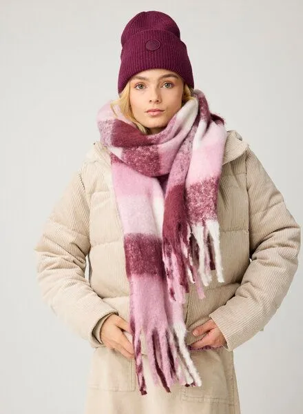 KnowledgeCotton Apparel KnowledgeCotton Apparel Woll-Mütze - Rib Beanie - aus 100% Merino Wolle, Rot (fig), – Produktbild 4 von 4