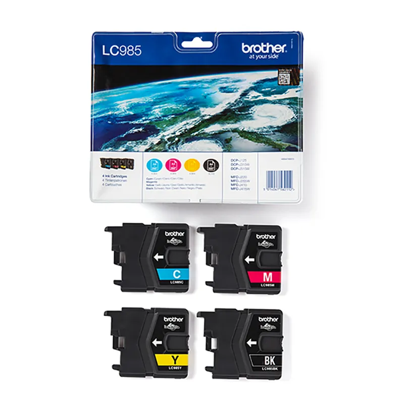 Brother Brother 4er Set Tintenpatronen LC985BK/C/M/Y schwarz, cyan, magenta, gelb – Produktbild 3 von 3