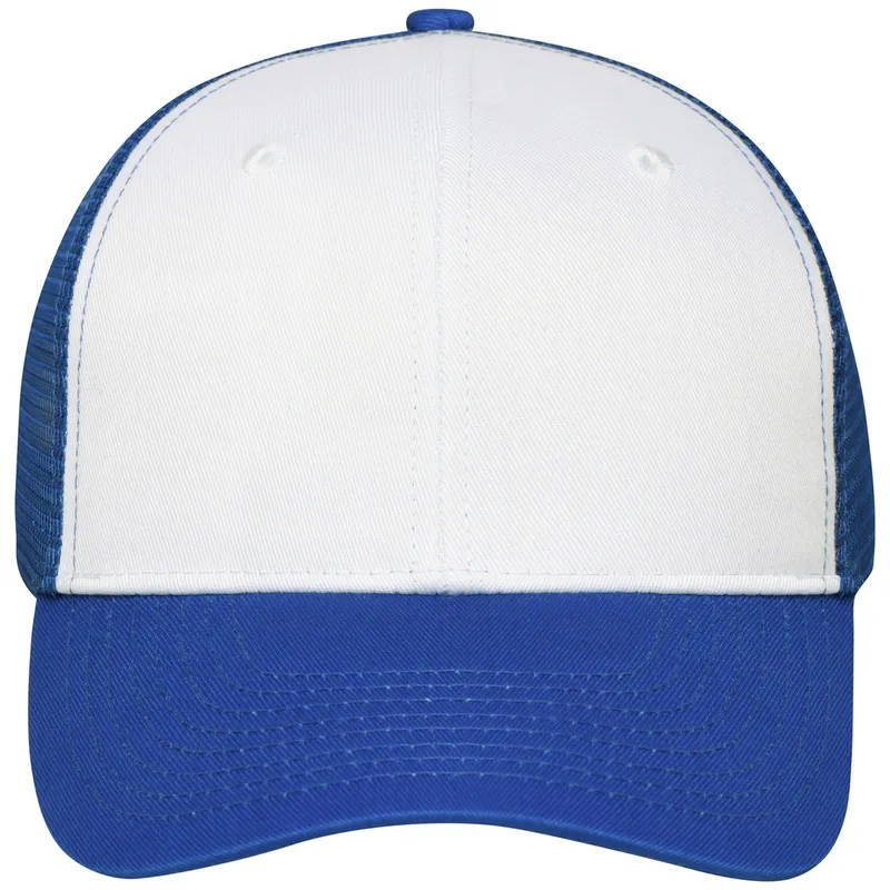 Myrtle Beach myrtle beach Trendiges 6 Panel Mesh Cap MB6239 aus Polycotton unisex white/royal – Produktbild 1 von 1