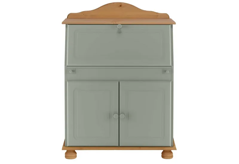 OTTO home Sekretär Mette, Schreibtisch im Landhausstil, aus Massivholz, Breite 82 cm, Grün, – Produktbild 3 von 5