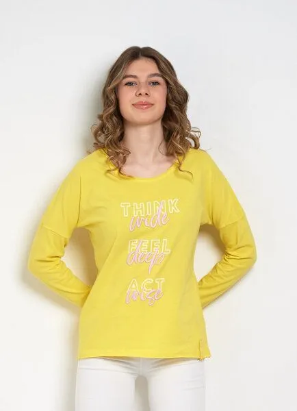 SPARKLES OF LIGHT SPARKLES OF LIGHT Yoga Shirt | THINK FEEL ACT, Gelb, – Produktbild 1 von 2