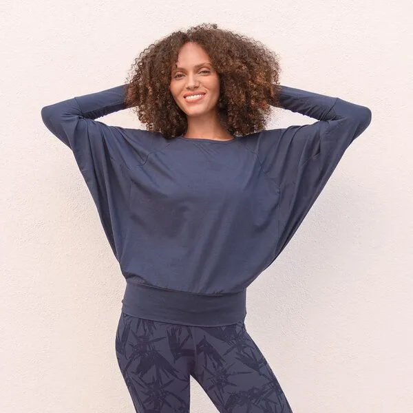 Jaya Jaya SWEATER SARA TENCEL, Nightblue/blau, – Produktbild 1 von 4