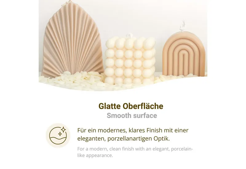 DistrEbution Bastelnaturmaterial Rapswachs Pastillen, Kerzenwachs 1–25 kg Veganes, pflanzliches Wachs, Kerzen gießen, ideal für Stumpenkerzen, Strukturkerzen & Motivkerzen – Produktbild 6 von 7