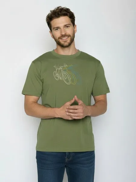 GreenBomb GREENBOMB Race Fusion - Lässiges Oversize-T-Shirt aus Bio-Baumwolle / hochwertiger Print / GOTS / Fair & Vegan, Grün (dark seed), – Produktbild 1 von 4