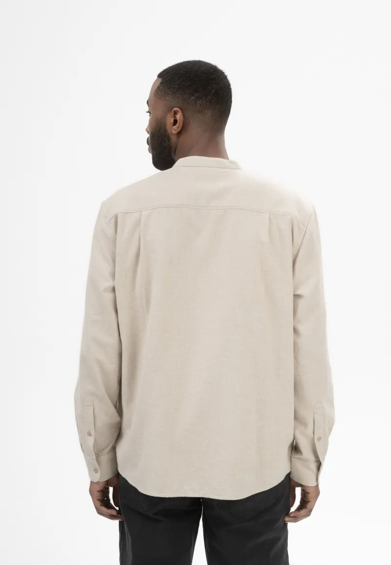 MELA MELA Herren vegan Hemd Flanell Jhalak Birch Melange, Beige, – Produktbild 1 von 2