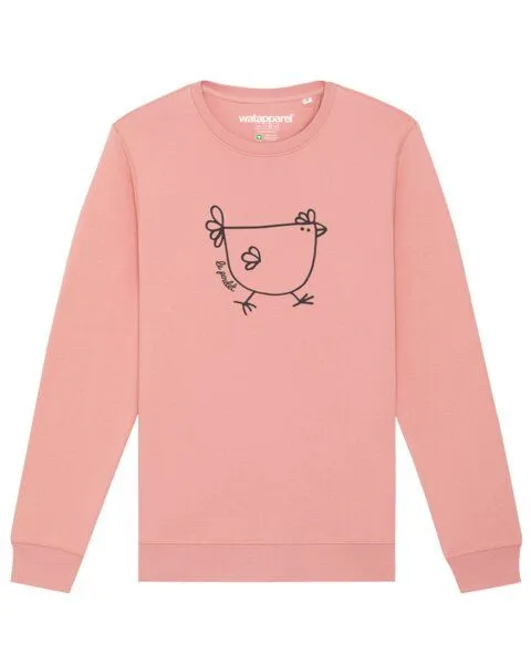 watapparel watapparel Sweatshirt Unisex Le poulet - das Huhn, Canyon pink, – Produktbild 1 von 4
