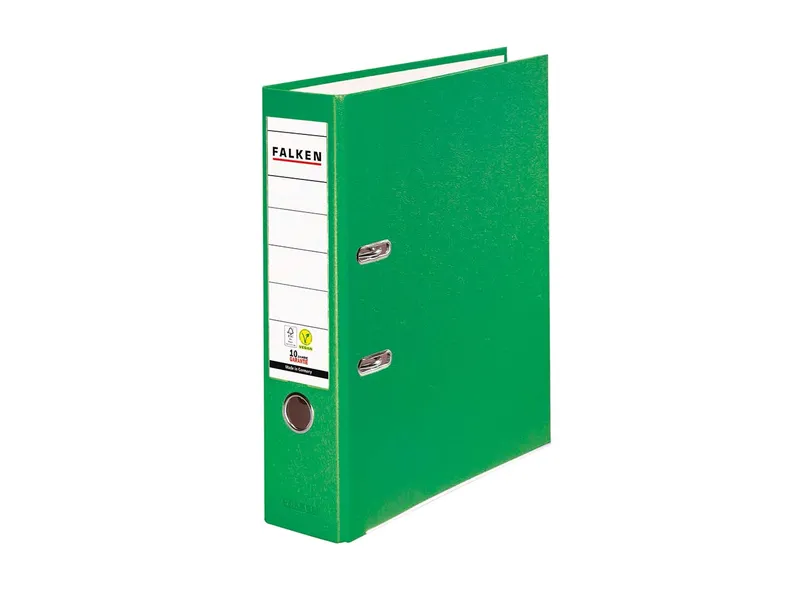 Falken 20 Falken Ordner "Vegan", mit Einsteckschild, 240 g/m², DIN A4, RB 80 mm, hellgrün – Produktbild 1 von 1