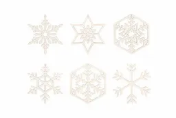 BeWooden BeWooden 6St.Weihnachtsdekoration aus Holz "Schnee" / 2 verschiedene Farben – Produktbild 1 von 1