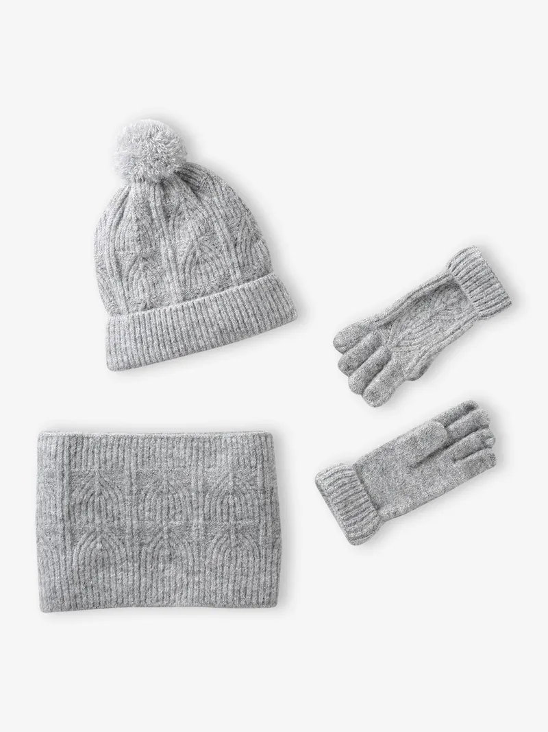 Vertbaudet Mädchen Set, Grau meliert, – Produktbild 3 von 4