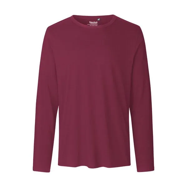 HANDGEDRUCKT HANDGEDRUCKT "Lange Reise" Männer Longsleeve, Bordeaux, – Produktbild 2 von 4