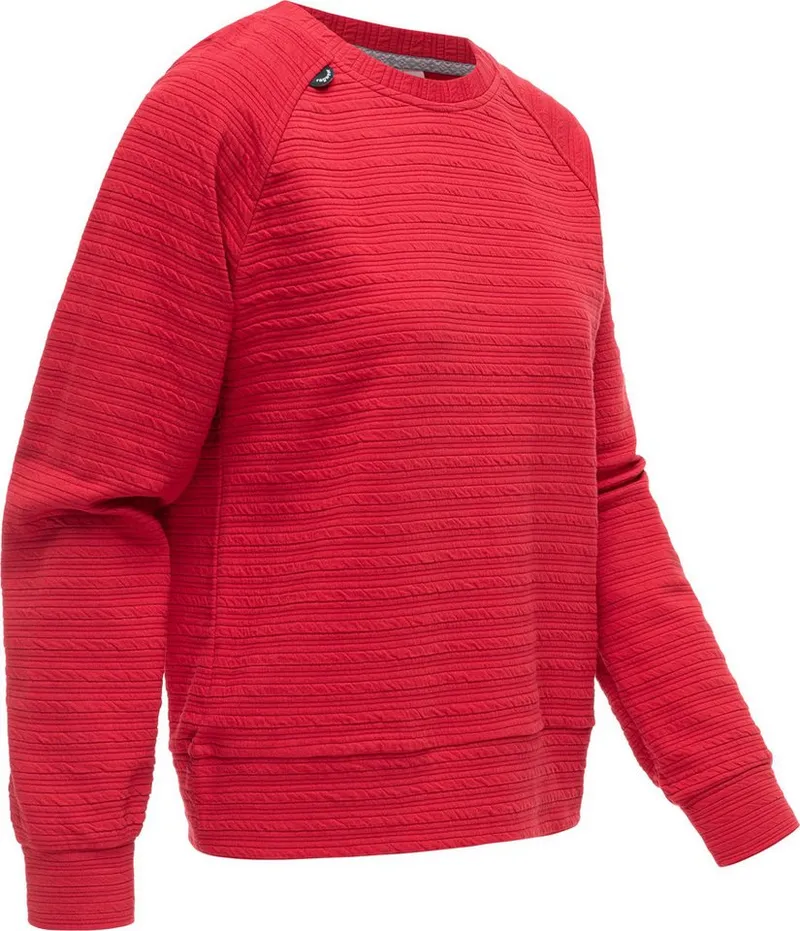 ragwear ragwear Rundhalspullover Joann Crepe Leichter Pullover mit gestreifter Prägung, Rot, – Produktbild 3 von 4