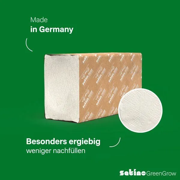Satino by WEPA Satino by WEPA Satino GreenGrow Handtuchpapier Z-Falz - weich - ungebleicht - 20,6x24 – Produktbild 4 von 6