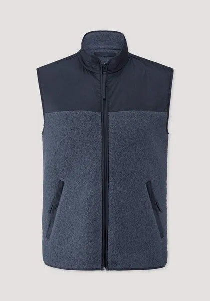 hessnatur hessnatur Wollfleece Weste Patched Regular aus reiner Bio-Merinowolle, Graphitblau, – Produktbild 3 von 3