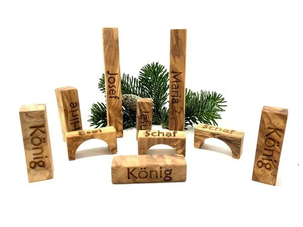 Olivenholz erleben Olivenholz erleben Weihnachtskrippe "MODERN LIFE" aus Olivenholz – Produktbild 4 von 6