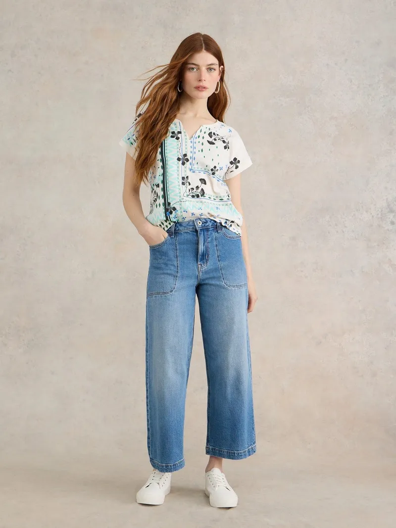 White Stuff Nelly T-Shirt mit Keilausschnitt - 44, Schwarz, – Produktbild 2 von 4
