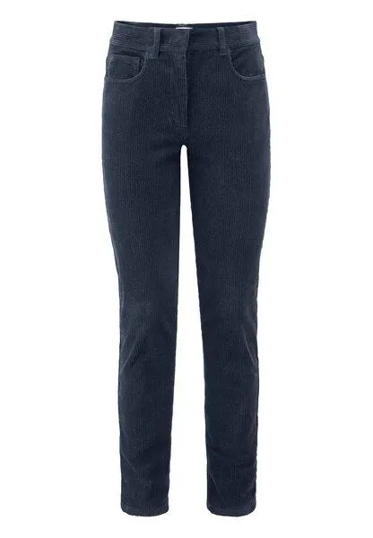 hessnatur hessnatur Hose Cord Slim Leg Regular aus Bio-Baumwolle, Marine, – Produktbild 3 von 4