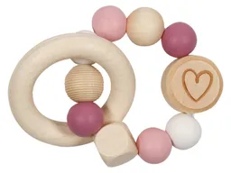 Goki goki Greifling Elastik Herz mit Beißring, bunt lackiert Durchmesser 9 cm – Produktbild 1 von 1