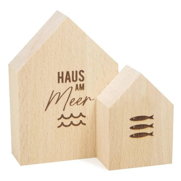 Bow & Hummingbird Bow & Hummingbird Großes Deko-Holzhäuschen Haus am Meer – Produktbild 3 von 4