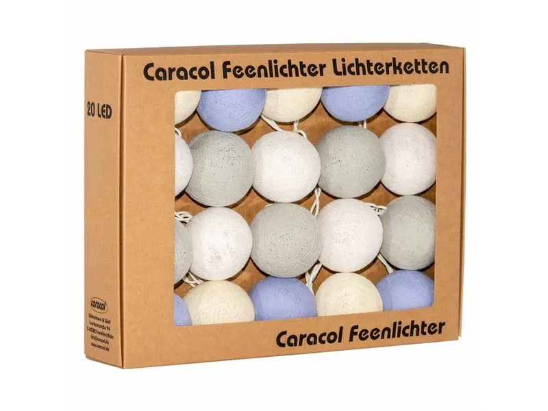 Caracol Caracol Kugel-Lichterkette 20 handgefertigte Kugeln, provence – Produktbild 1 von 1