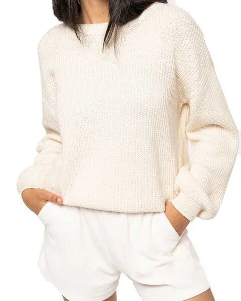YTWOO YTWOO Damenpullover aus Bio-Baumwolle und Merinowolle, Elfenbein, – Produktbild 1 von 4
