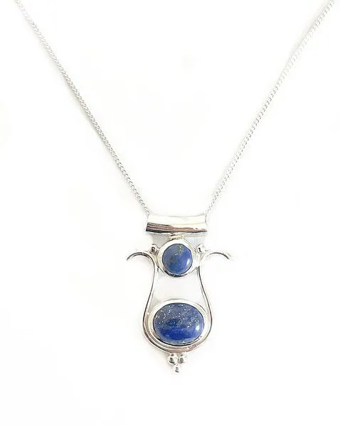 Crystal and Sage Crystal and Sage Lapislazuli Halskette 925 Sterling Silber Göttin Isis Edelsteinkette – Produktbild 1 von 2
