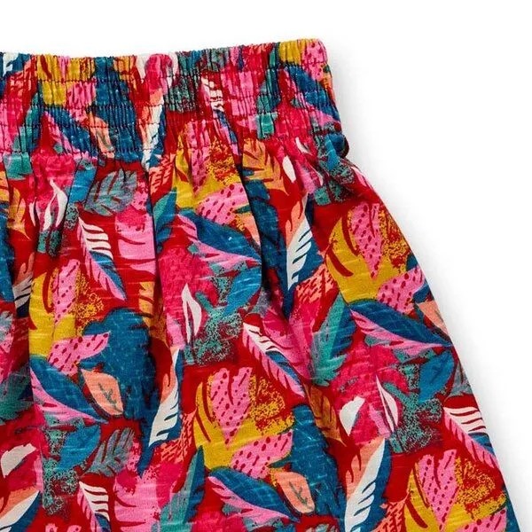 Sense Organics Sense Organics Mädchenrock mit Blätterdruck, Modell MALIA, Bunte tropische blätter-druck, – Produktbild 2 von 3