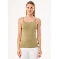 ORGANICATION ORGANICATION Spaghettiträger-Top aus TENCEL Lyocell und Bio-Baumwolle, Grün(olive), – Produktbild 1 von 1