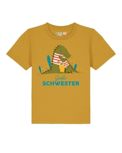 watabout.kids watabout.kids T-Shirt Kinder Krokodil Große Schwester, Ochre, – Produktbild 1 von 2