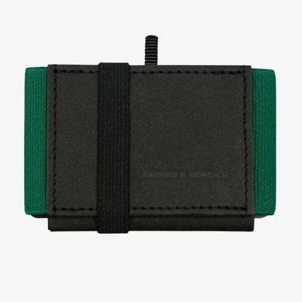 ANDERS & KOMISCH ANDERS & KOMISCH Kleiner Geldbeutel mit Münzfach - MINI PRO Wallet, Schwarz/grün, – Produktbild 1 von 4