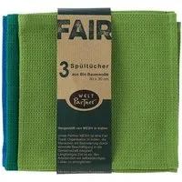 weltPartner weltPartner 3er-Set Spültücher aus Bio-Baumwolle, 30x30 cm – Produktbild 1 von 1