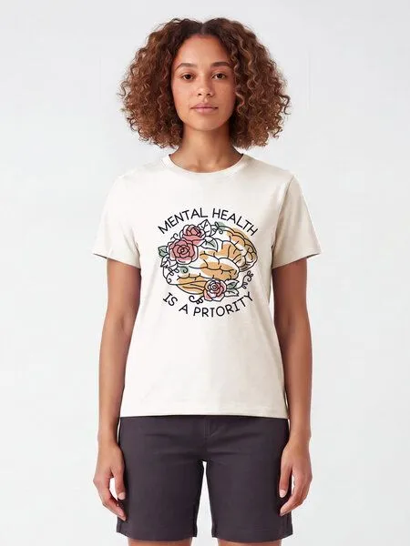 watapparel watapparel T-Shirt Frauen Mental Health, Off white, – Produktbild 2 von 2