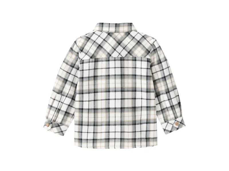 People Wear Organic People Wear Organic Flanell-Hemd natur kariert 86/92, Natur, – Produktbild 2 von 2