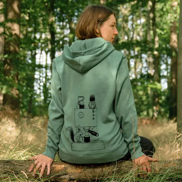 Cmig Cmig Kaffee-Hörnchen Kapuzenjacke unisex für Kaffeefreunde, Green bay (grün), – Produktbild 1 von 4