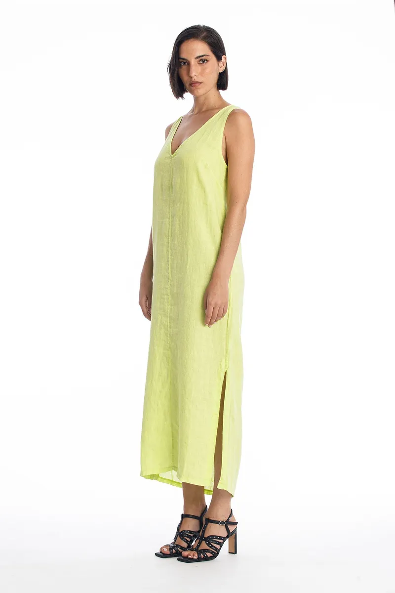 RAVENS VIEW IBIZA RAVENS VIEW IBIZA Damen vegan Leinenkleid Winona Kalkgelb, Hellgelb, – Produktbild 2 von 2