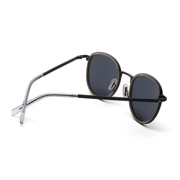 TAKE A SHOT TAKE A SHOT Runde Sonnenbrille aus Edelstahl mit ECO Acetate - Ada Kollektion, Braun (umbra / schwarz / grau), – Produktbild 3 von 4