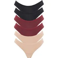 ORGANICATION ORGANICATION Damen vegan Multipack 6er-Pack Tanga Kavinn Schwarz, Beige & Bordeaux – Produktbild 1 von 1