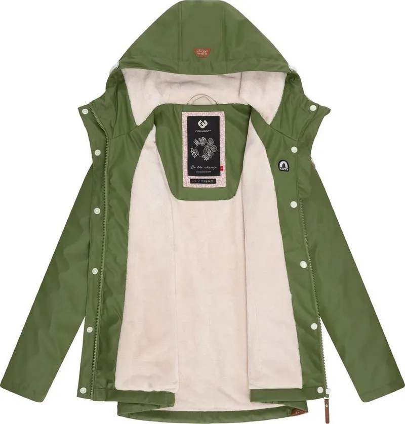ragwear ragwear Winterjacke Marge warm gefütterter Damen Winter Regenmantel, Grün, – Produktbild 1 von 4