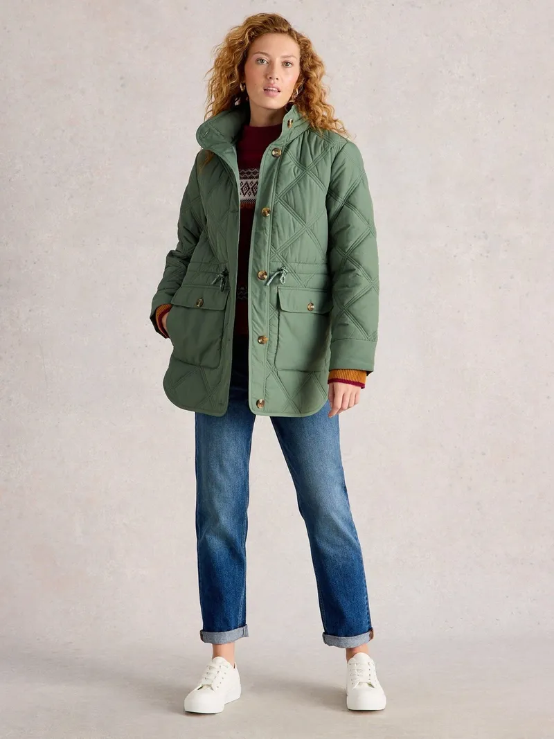 White Stuff Steppjacke Edie - 38/R, Staubgrün, – Produktbild 2 von 4