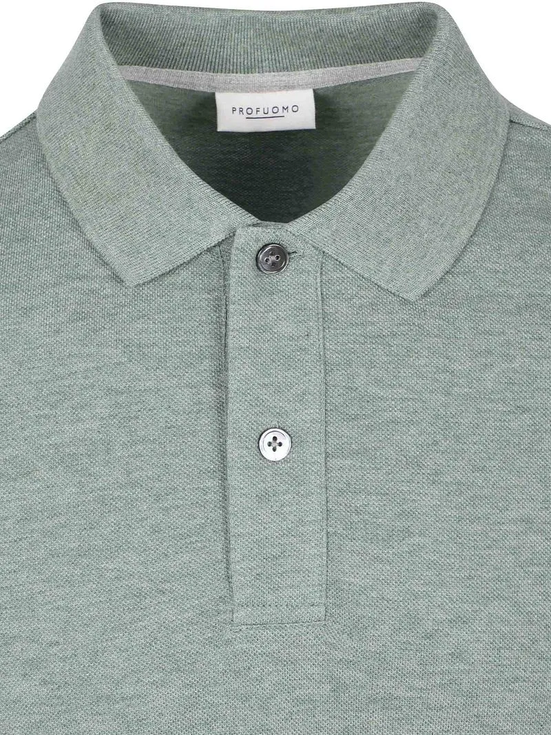 Profuomo Profuomo Piqué Poloshirt Melange Grün - Größe XXL, Grün, – Produktbild 3 von 4