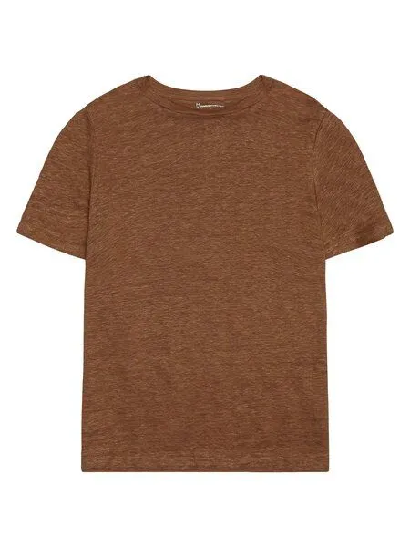 KnowledgeCotton Apparel KnowledgeCotton Apparel Regular Leinen-T-Shirt aus Bio-Leinen - GOTS/Vegan, Beige (tuffet), – Produktbild 1 von 4