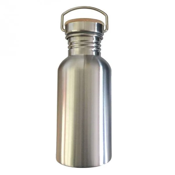 Dora's Dora's Dora’s Retro-Edelstahlflasche (500ml) Einwandig & Leicht + Bambus-Deckel, Stahl, – Produktbild 1 von 6