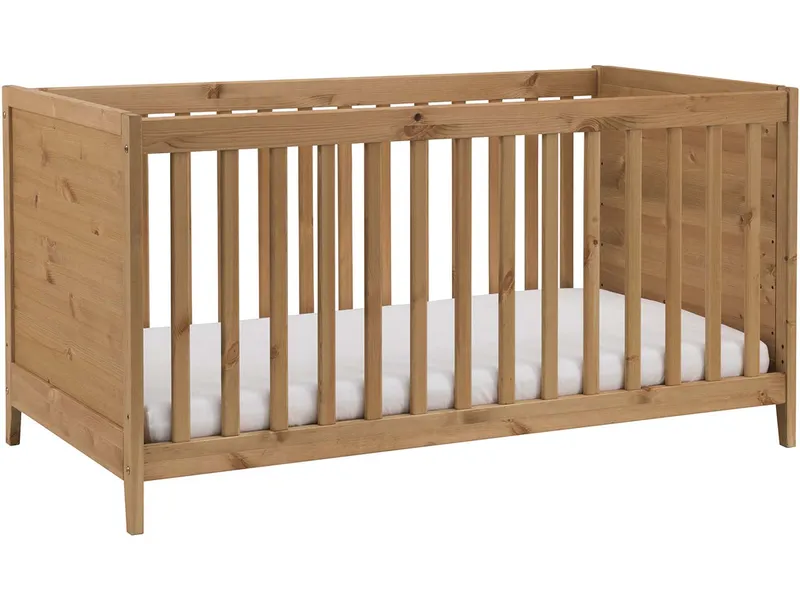 Babybett "Solvita" 140x70 cm, Kiefer geb./geölt – Produktbild 1 von 2
