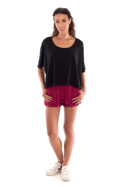 RAVENS VIEW IBIZA RAVENS VIEW IBIZA Damen vegan Mini Shorts Sunset Granatrot – Produktbild 1 von 1