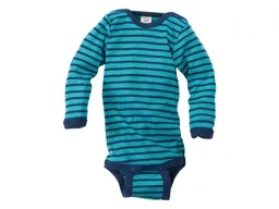 Engel natur Engel Natur Baby Body Langarm Wolle Seide eisvogel-geringelt Gr.86/92 – Produktbild 1 von 1