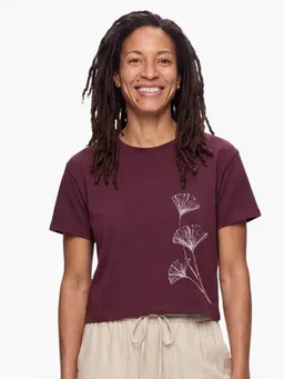 Life-Tree Life-Tree Modal Fairwear Shirt Women Ginkgo | Natural/Plum – Produktbild 1 von 1