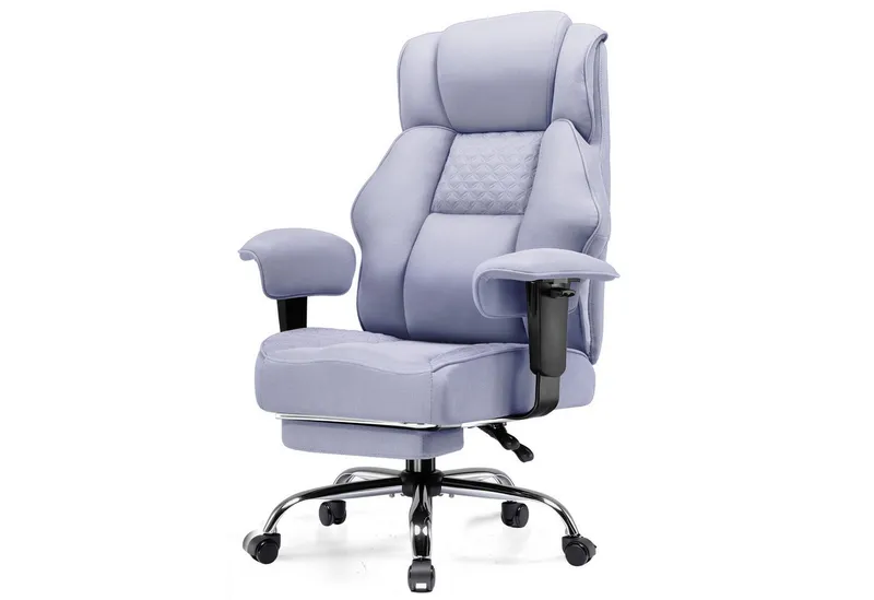 GTPLAYER Gaming-Stuhl für Große und Schwere Personen, ergonomischer Bürostuhl bis 150 kg, 3D Sitzkissen, verstellbar mit Fußstütze für Büro & Gaming, Lila, – Produktbild 1 von 5
