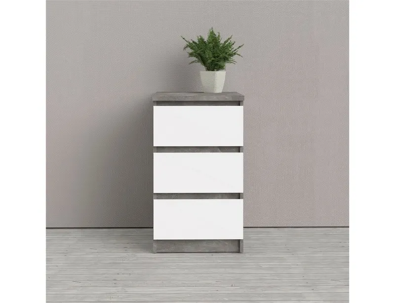 Home affaire Kommode Naia, Elegante und modernes Sideboard mit 3 geräumigenSchubladen, Grau, – Produktbild 2 von 5