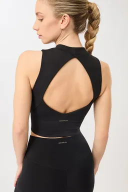 mandala MANDALA Damen vegan Schwarzes Kurzes Top Mit V-Ausschnitt – Produktbild 1 von 1