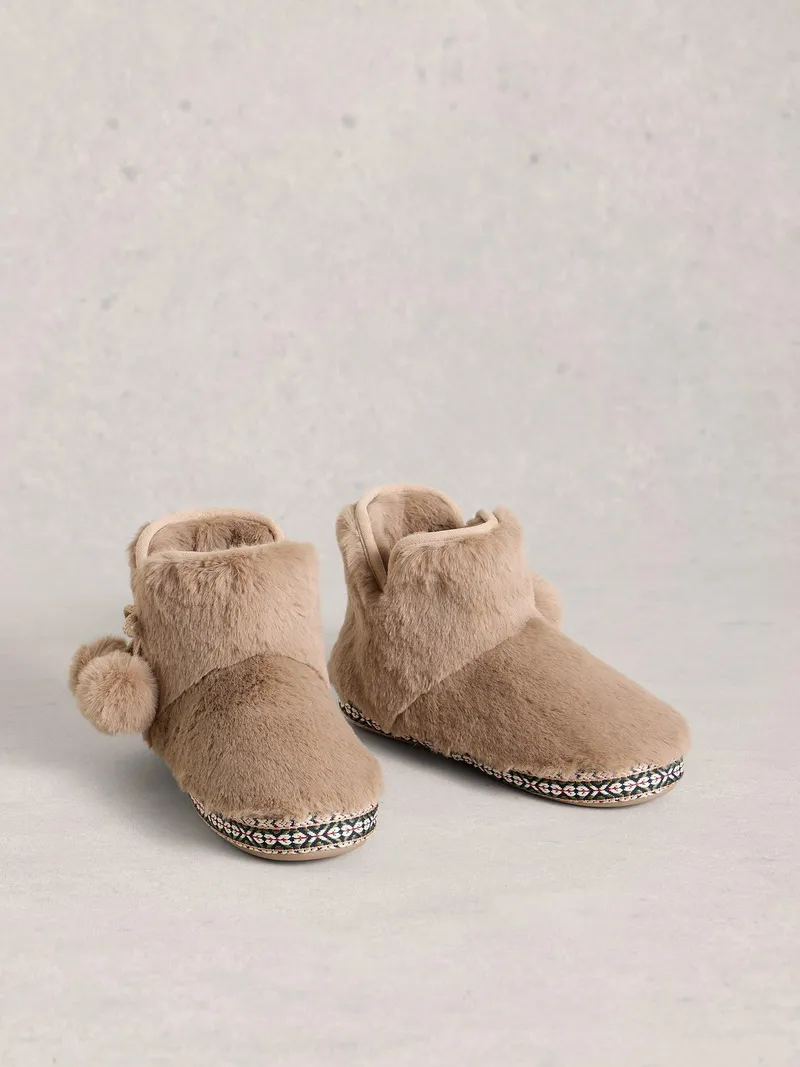 White Stuff Hausschuhe aus Webpelz - L, Dunkelblau, – Produktbild 2 von 4