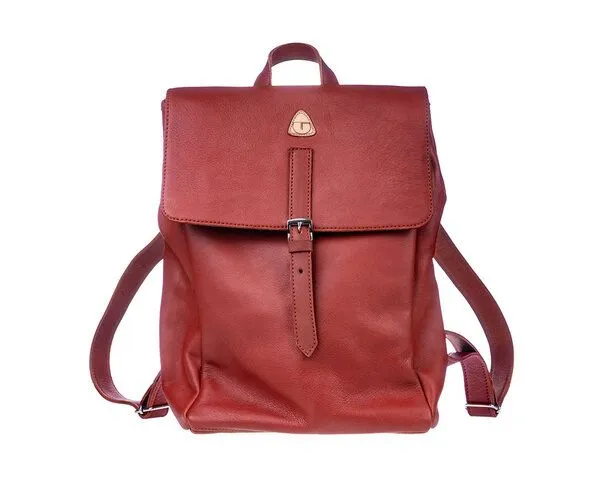 Ritagli di G Ritagli di G Damen Leder Laptop Rucksack ALEXA - 100% Made in Italy, Rot-braun, – Produktbild 1 von 4
